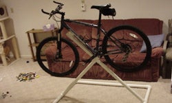 Affordable Bike Repair Stand made from PVC Piping