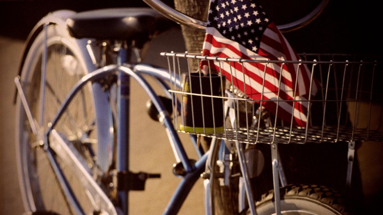 Bicycle with American Flag