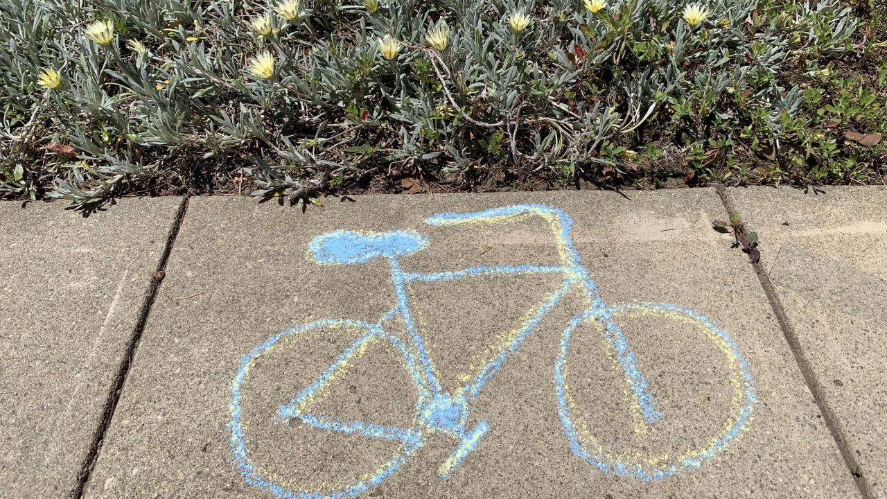 Bike chalk drawing