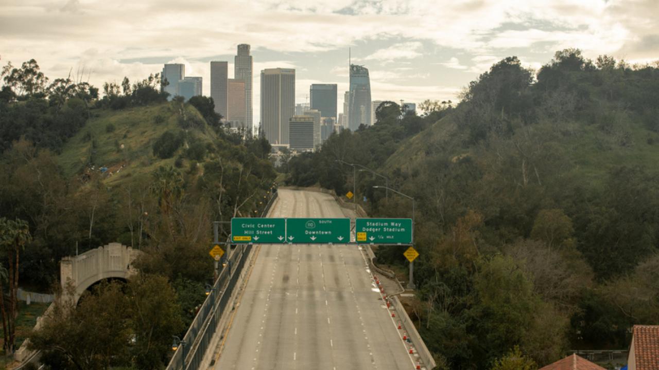 Empty freeway in LA 