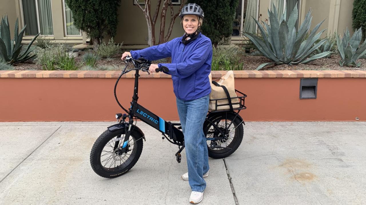 Happy e-bike rider.