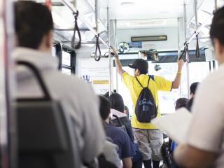 UCLA commuter riding the bus