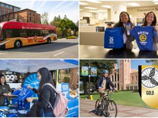 Collage of Services, Milestones and Accomplishments at UCLA Transportation in 2020